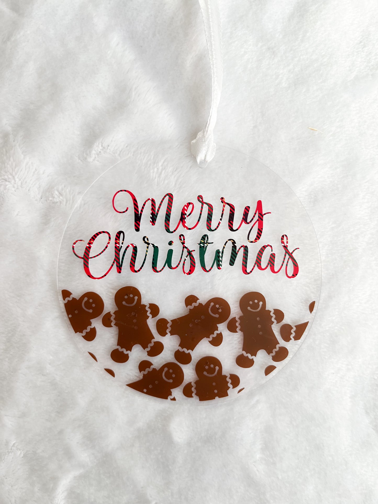 Boule de Noël plate en acrylique