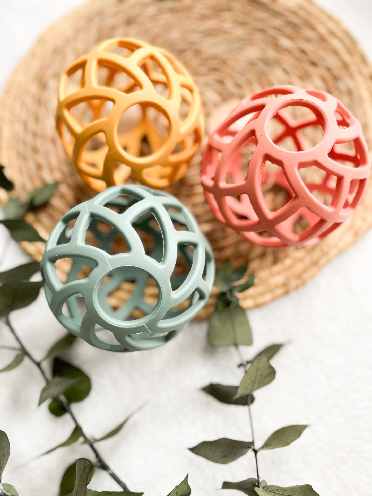 Balle de préhension en silicone souple - Goyave - Monmini