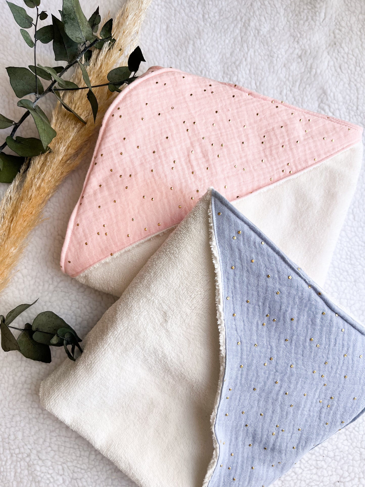 Cape de bain en éponge de bambou - Bleu