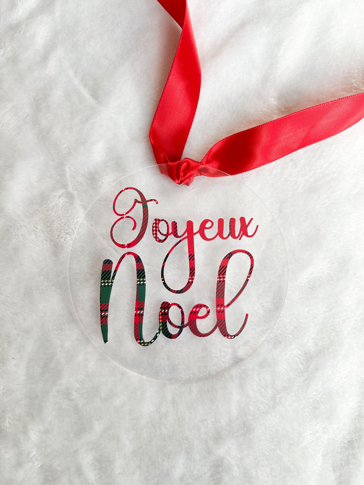 Boule de Noël plate en acrylique