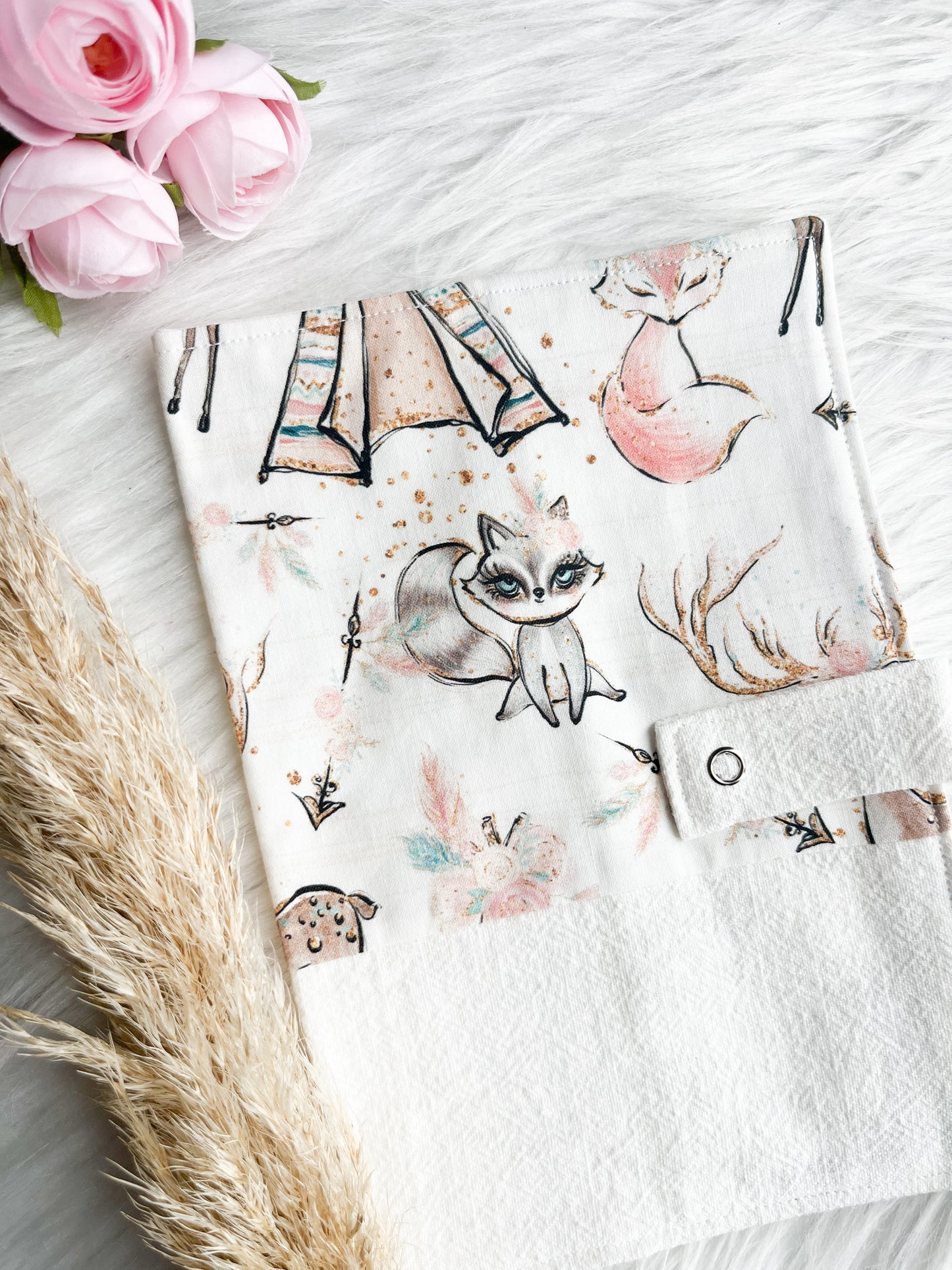 Protège carnet de santé personnalisable en coton - Forêt enchantée - Monmini