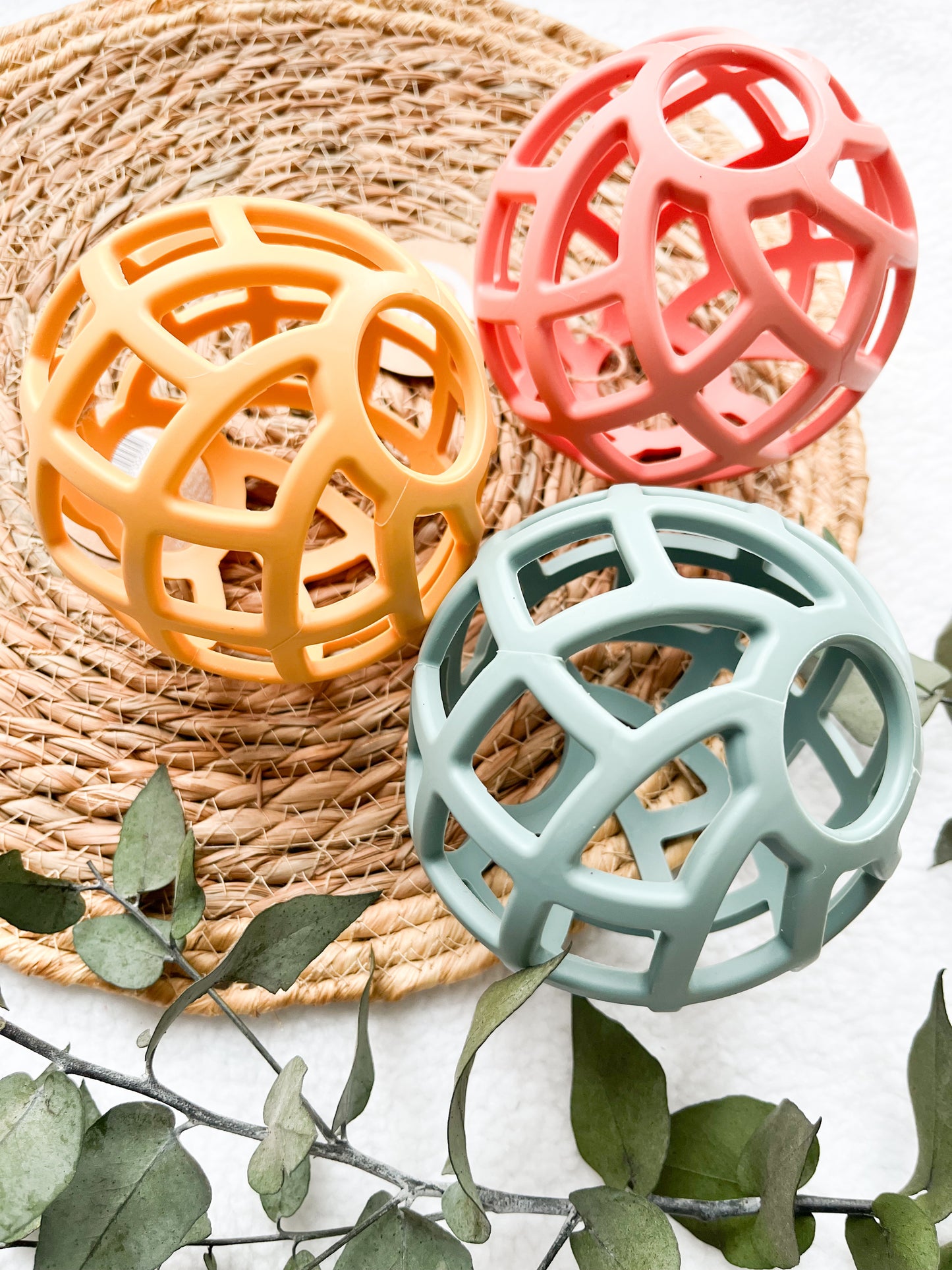 Balle de préhension en silicone souple - Curcuma - Monmini