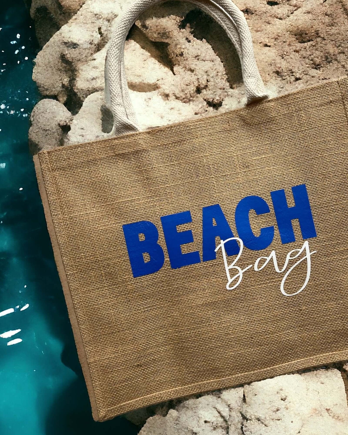 Grand sac cabas en jute BEACH BAG - Monmini