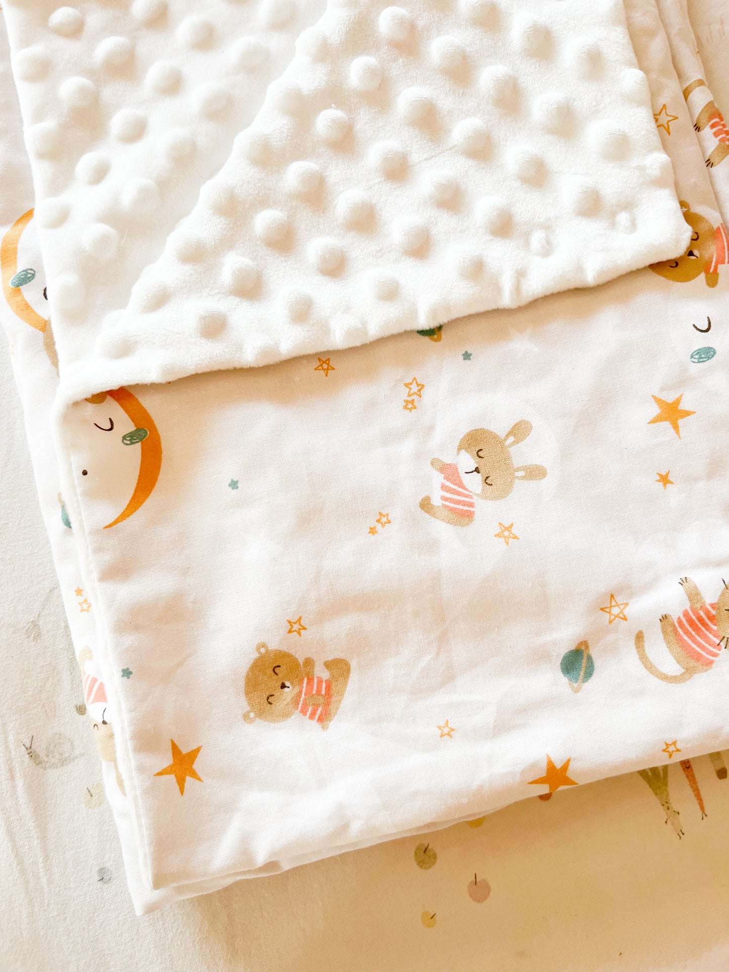 Couverture en coton et minky - Monmini