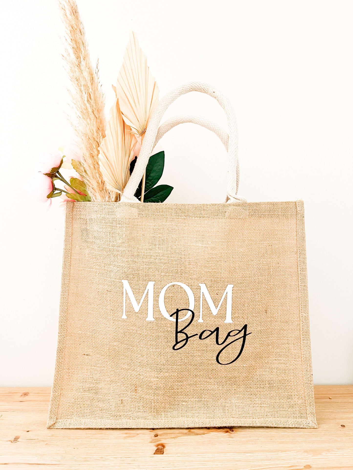 Grand sac cabas en jute MOM BAG - Monmini