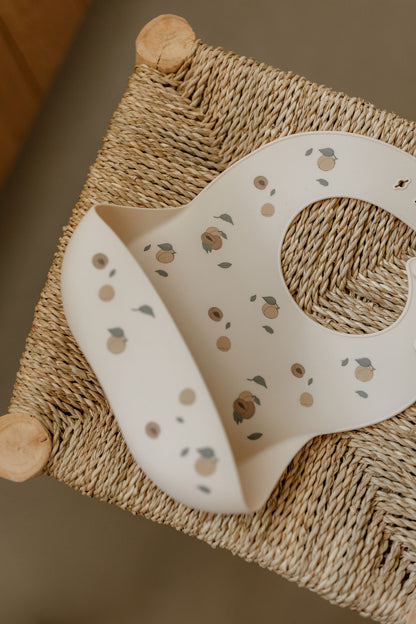 Bavoir en silicone - Abricot
