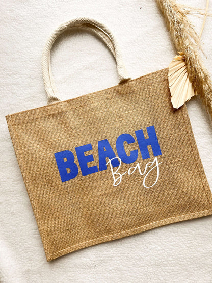 Grand sac cabas en jute BEACH BAG