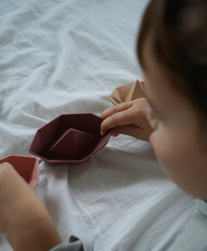 Jouets de bain bateaux en silicone - Rose