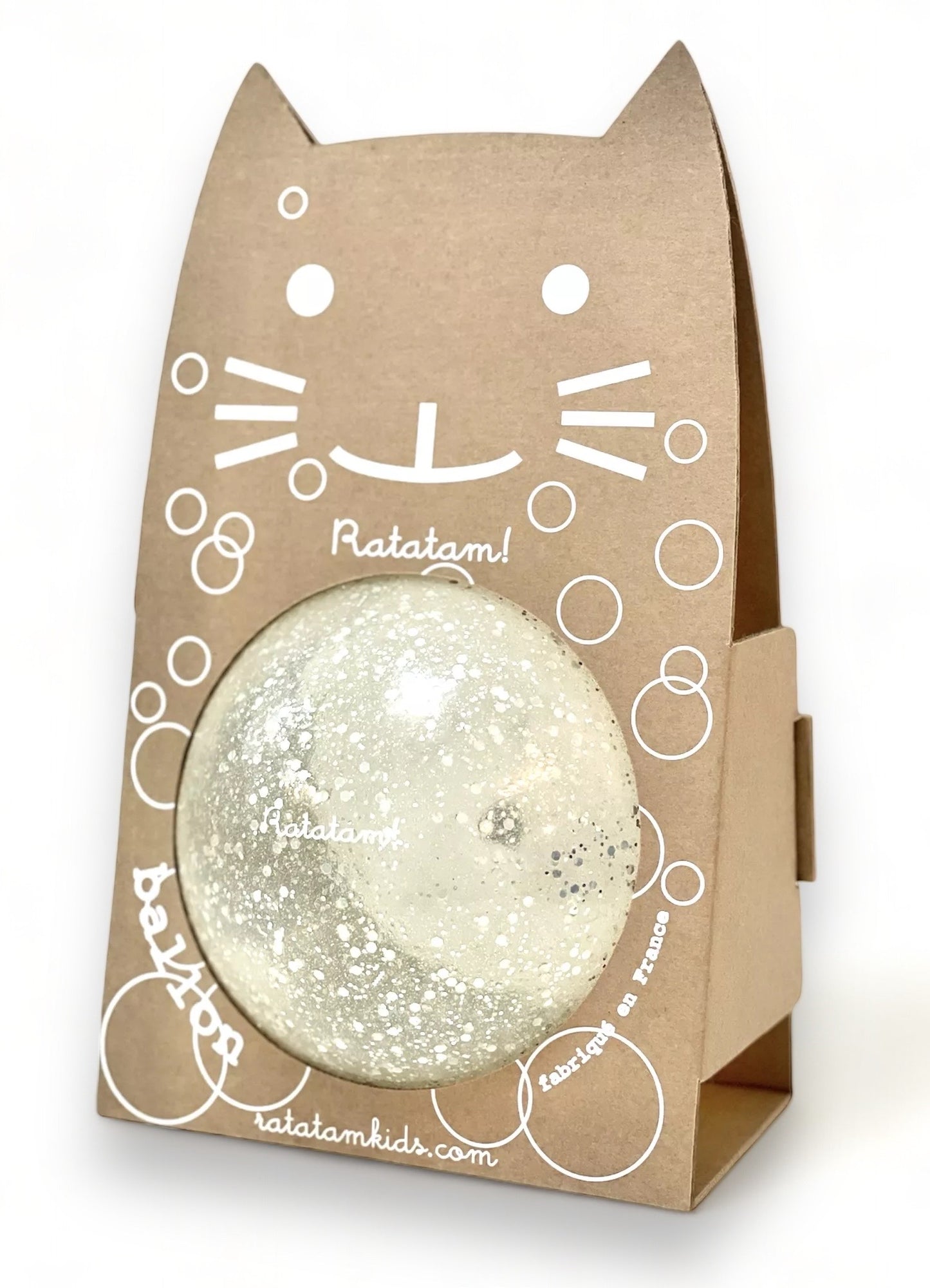 Ballon bulle chat 15cm - Argent