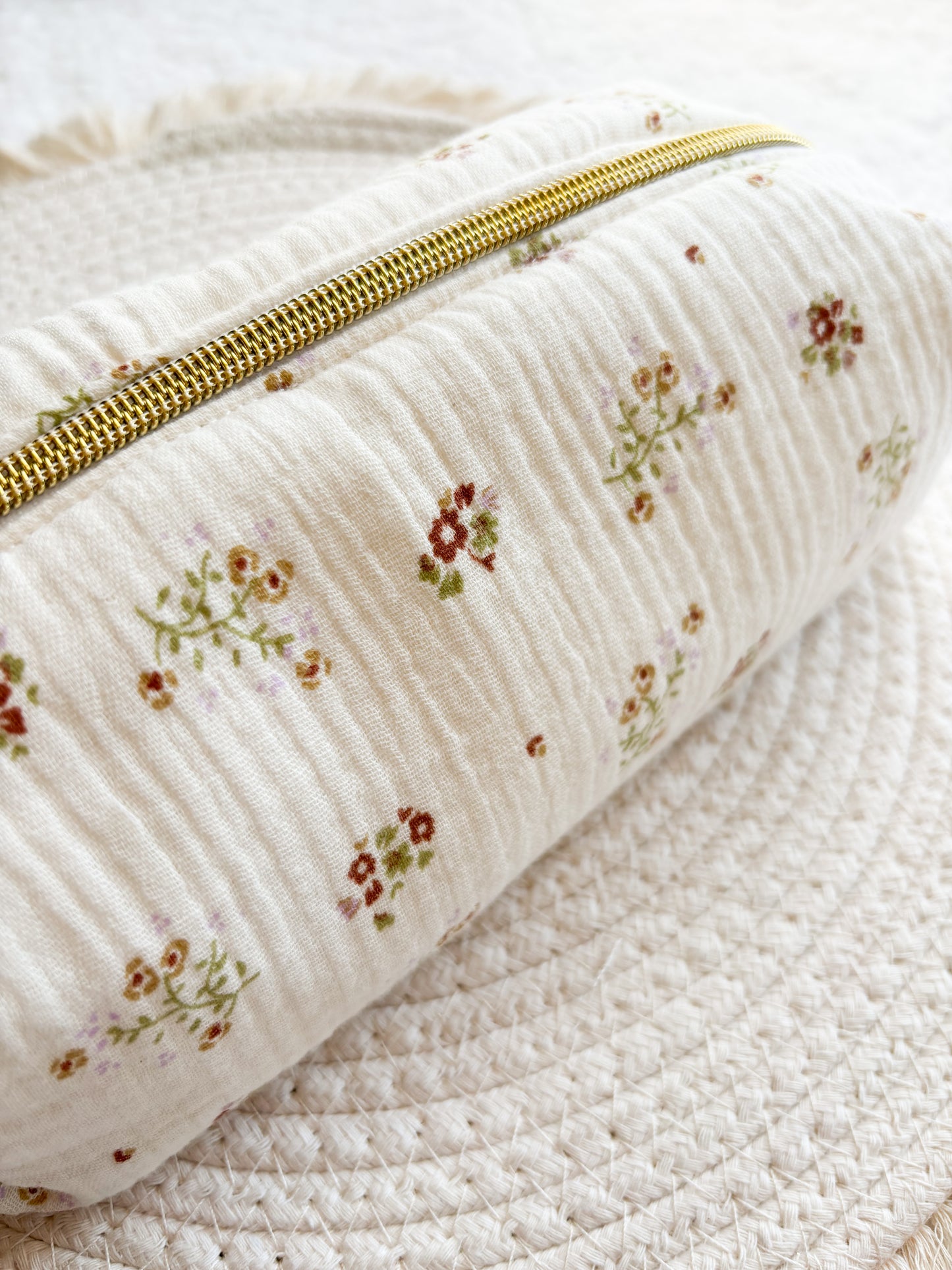 Trousse de toilette - Écru fleuri