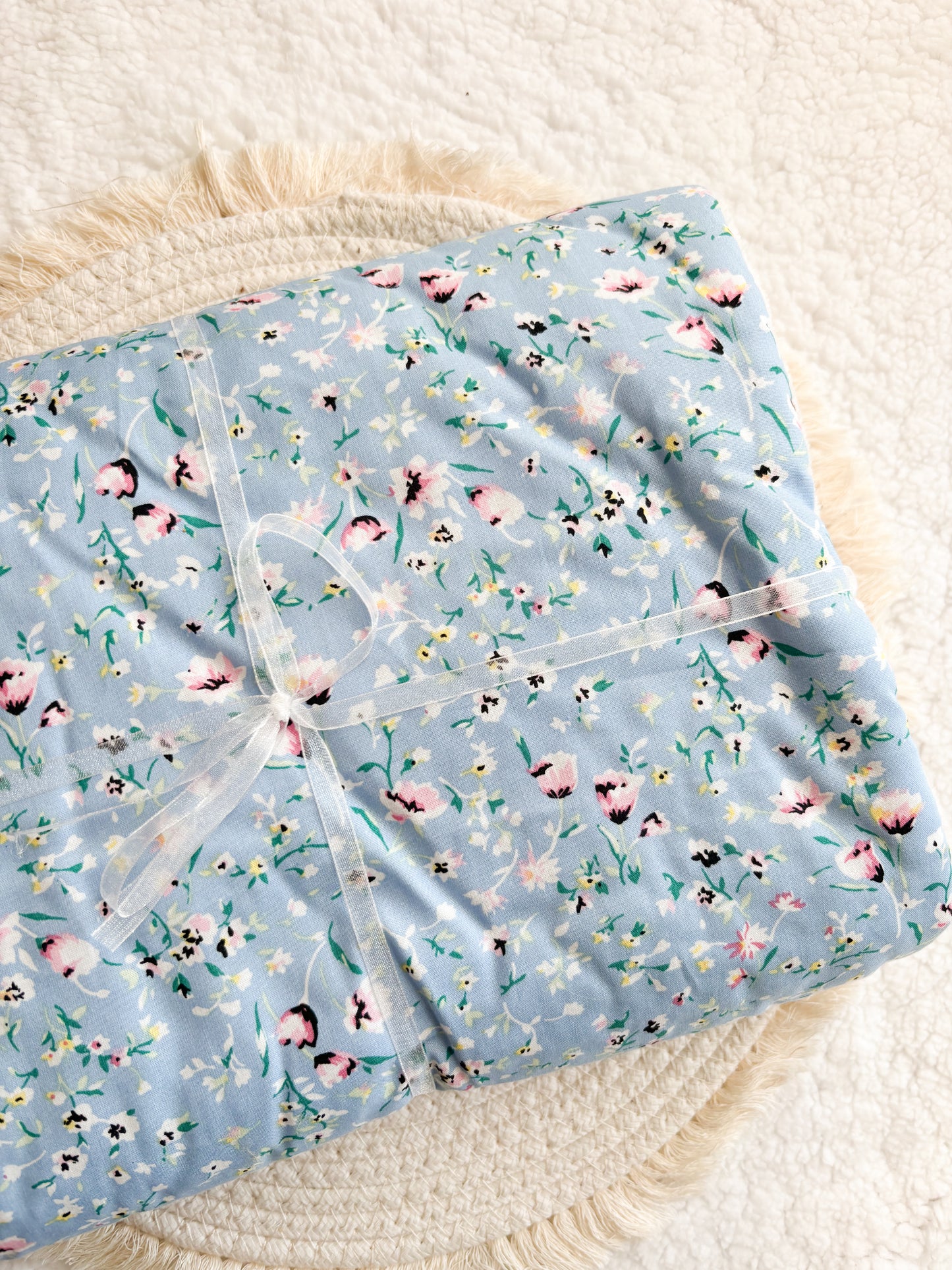 Couverture d’hiver - Bleu fleuri