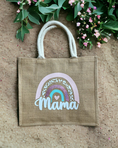 Lot de 2 sac cabas en jute MAMA & MINI