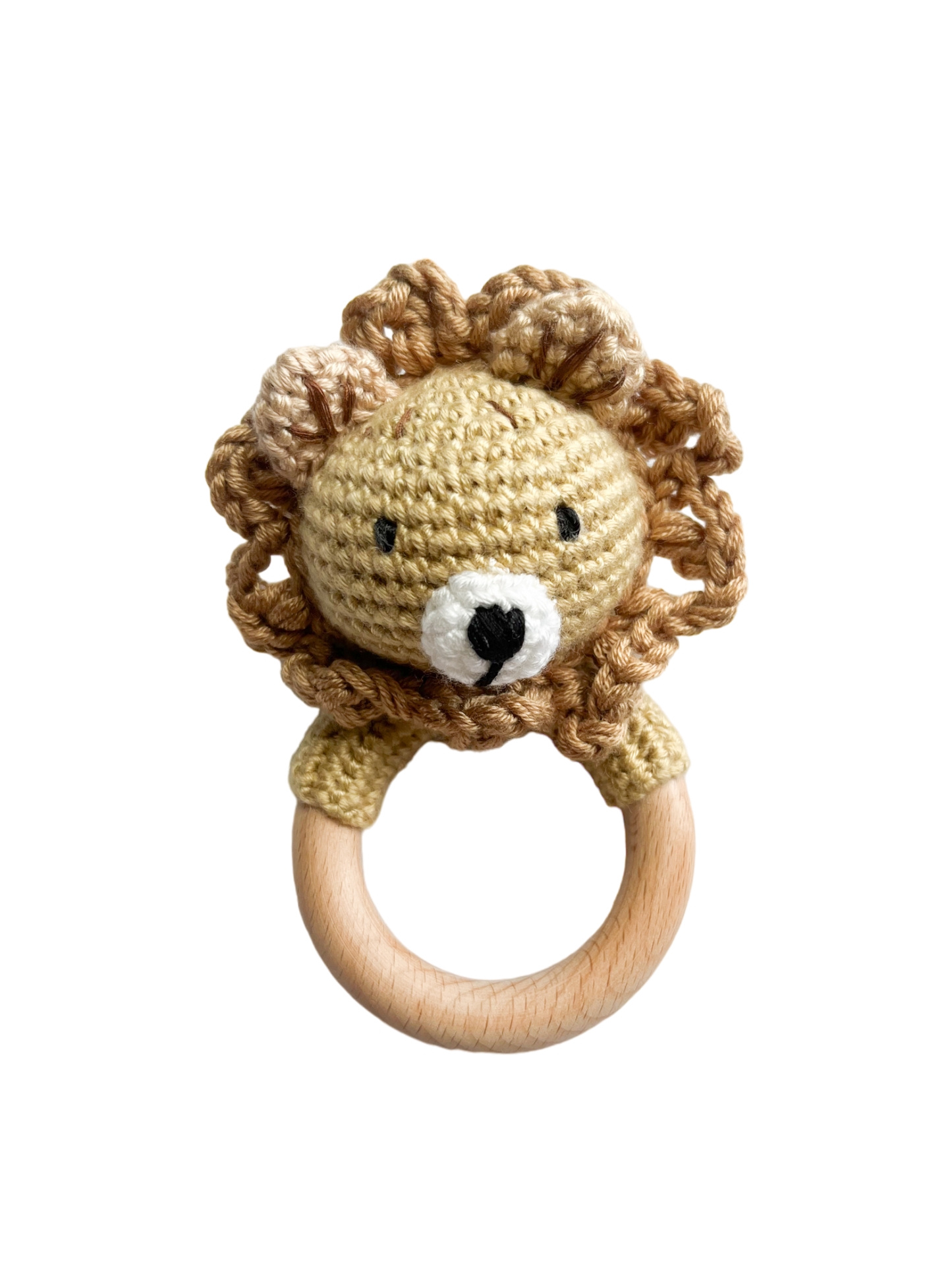 Hochet en crochet - Lion brun