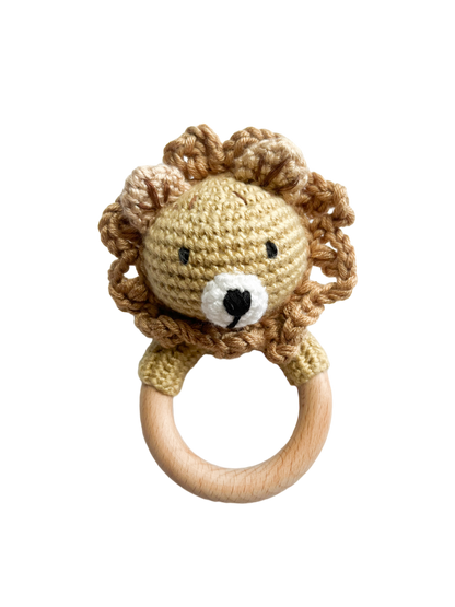 Hochet en crochet - Lion brun