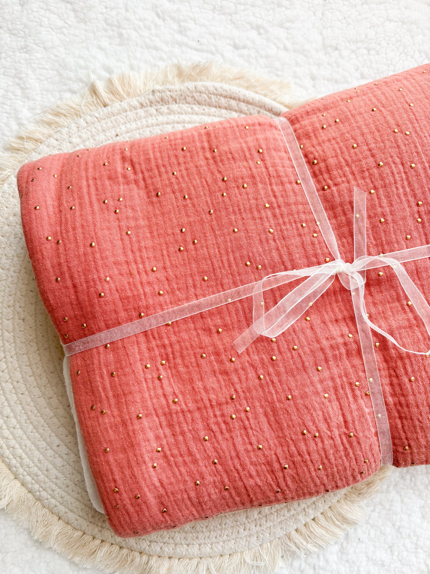 Couverture d’hiver - Rose blush - Monmini