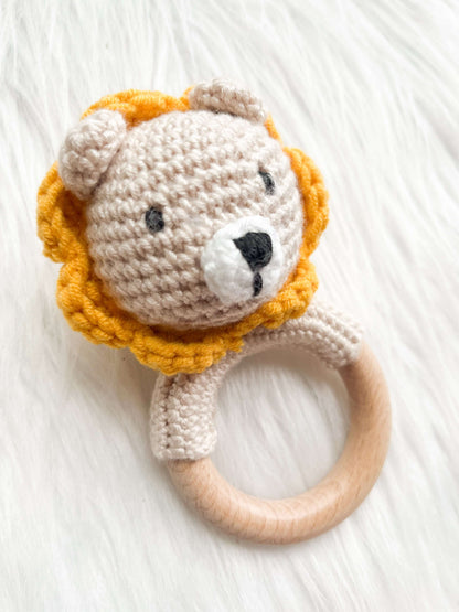 Hochet en crochet - Lion - Monmini