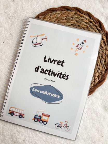Livret d’activités dès 18 mois - Les véhicules - Monmini