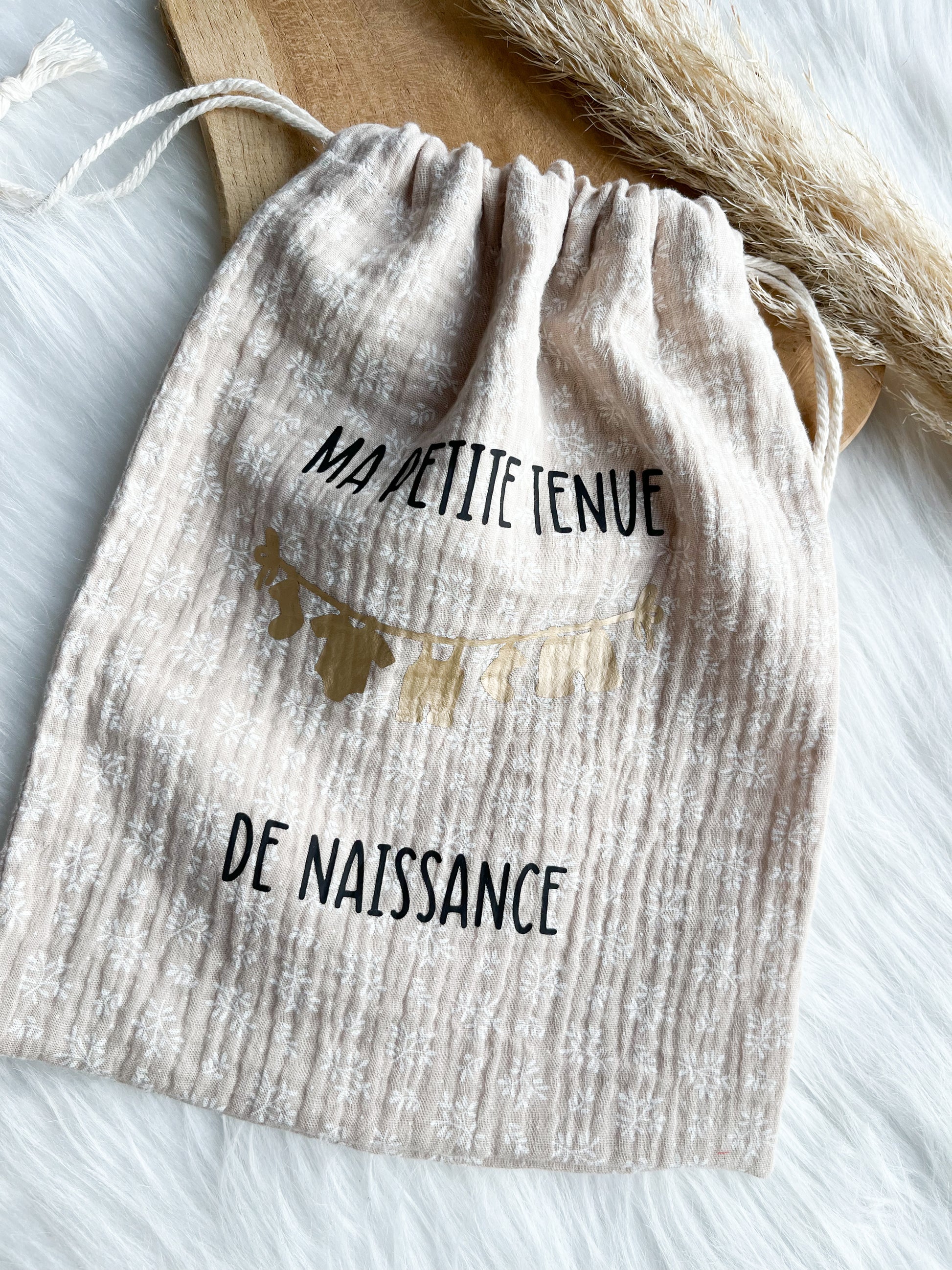 Pochon personnalisé - Ma tenue de naissance - Monmini