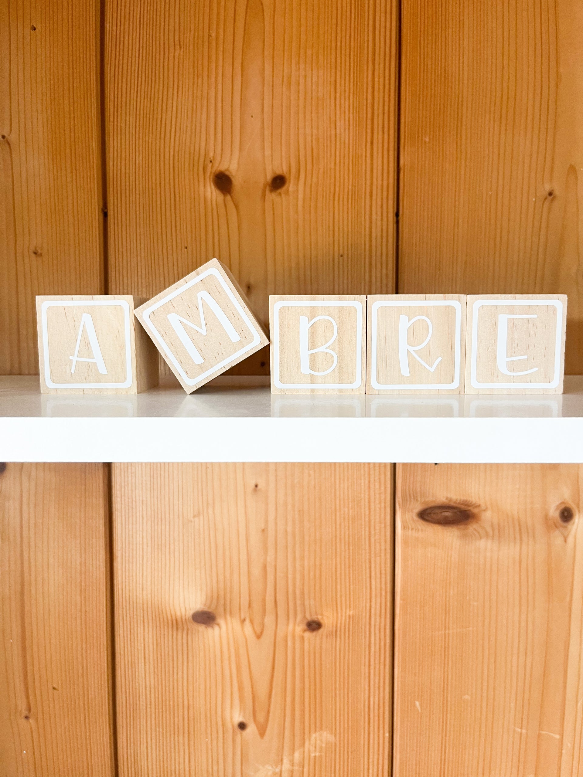 Cubo di legno personalizzato lettere Nessuno - Main Image