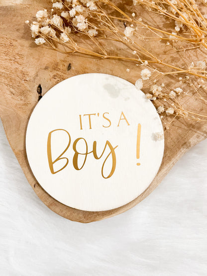 Carte annonce en bois - Gender Reveal - Monmini