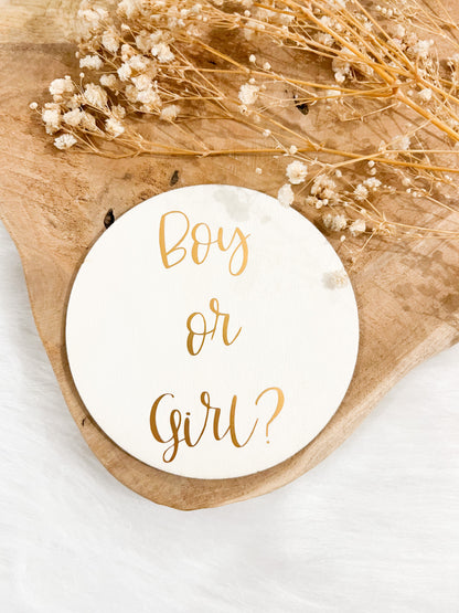 Carte annonce en bois - Gender Reveal - Monmini