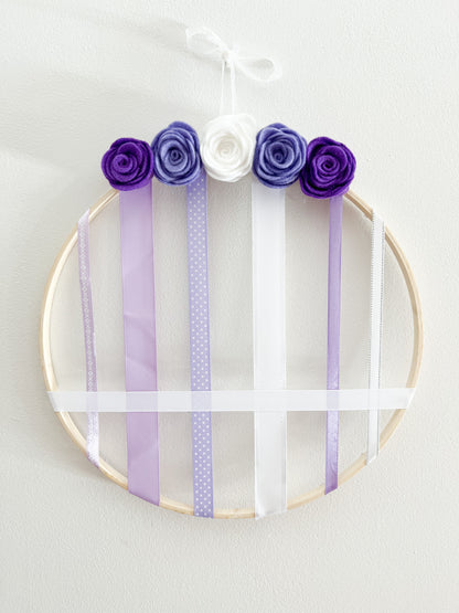 Porte-barrette en satin 30cm - Violet - Monmini