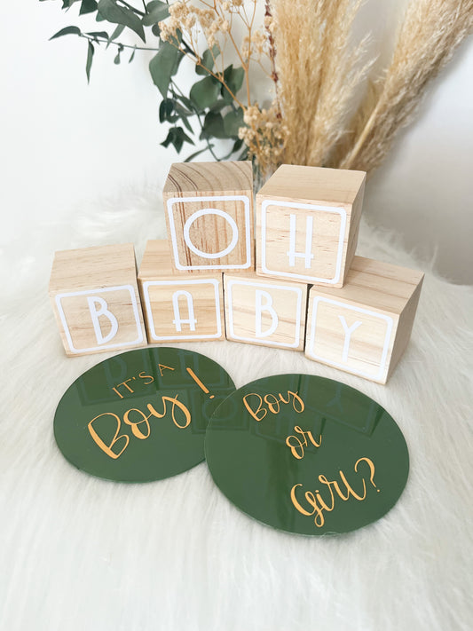 Carte annonce Gender Reveal - kaki - Monmini